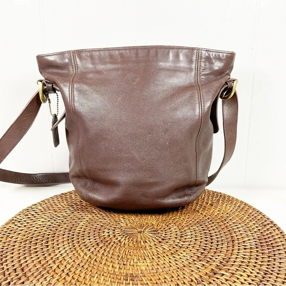 Vintage Coach Bag Purse Brown Leather Y2K Shoulder Bag HOBO